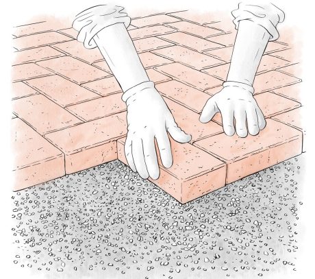 Kladení cihelné dlažby Penter - do štěrkového lože